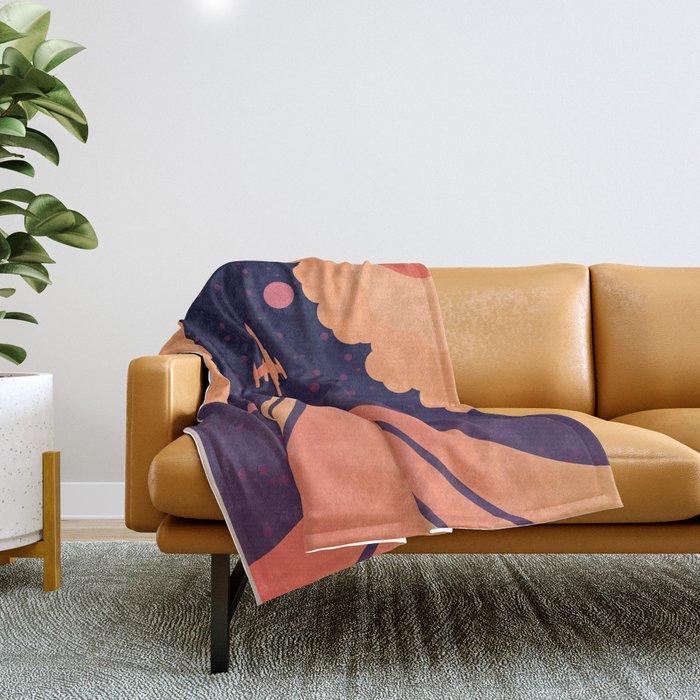 Escape to the stars illustration Throw Blanket