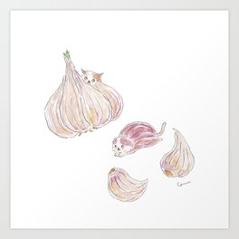 Garlic Cats Art Print