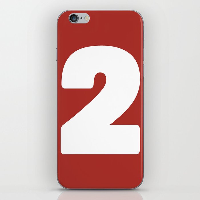 2 (White & Maroon Number) iPhone Skin