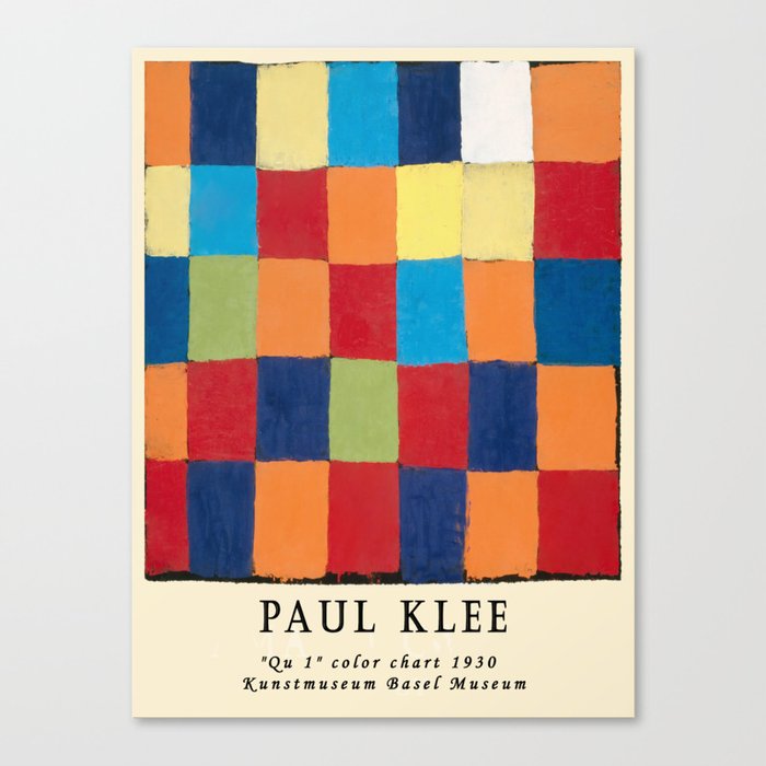 Bauhaus Paul Klee color chart painting Mid century Modern Geometric Cubism Abstract Canvas Print
