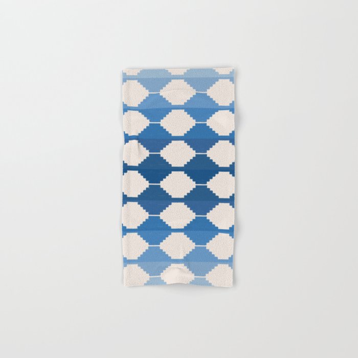 Ombre Blue Ethnic Kilim Pattern Hand & Bath Towel
