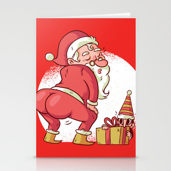 Funny Christmas Pictures Santa Twerk Funny Christmas Dance Cartoon Stationery Cards By Ashleyredmon Society6