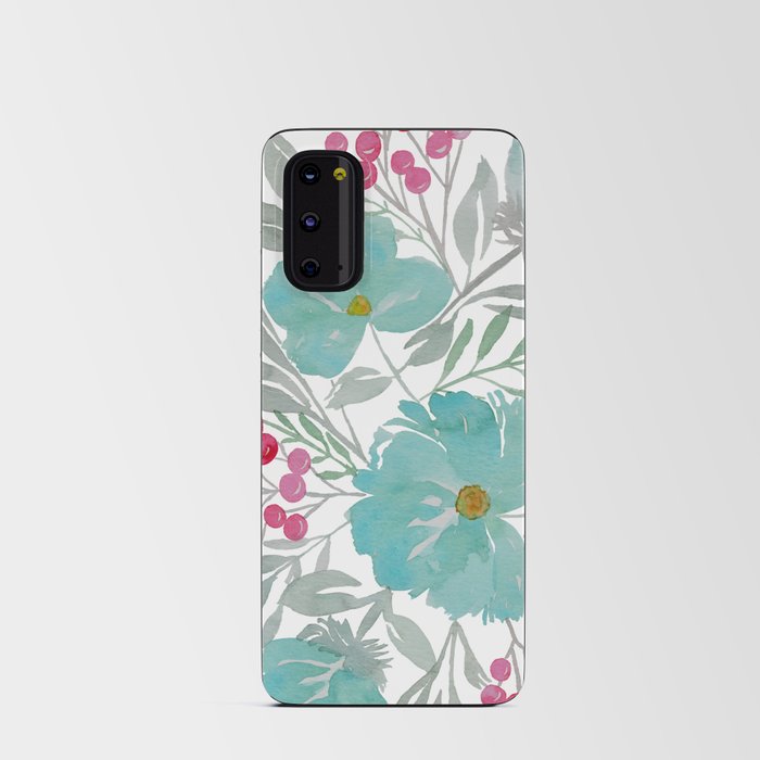 Blue Beach Flowers Android Card Case