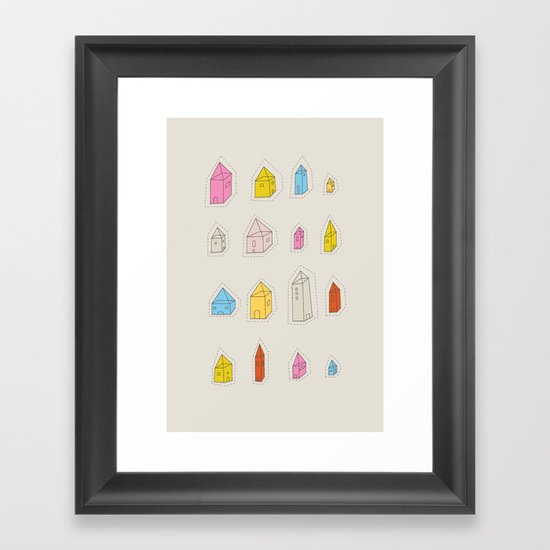 Transparent Houses Framed Art Print