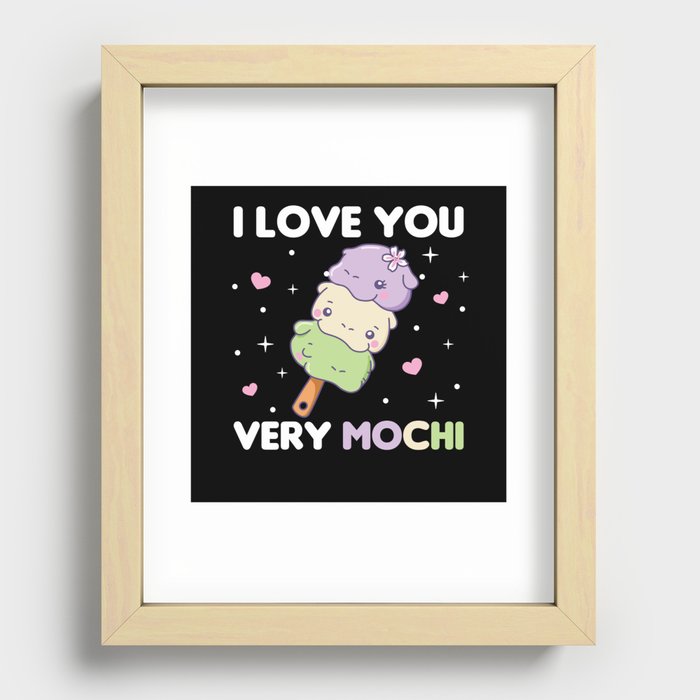 Funny Hippo Mochi Cute Kawaii Aesthetic Recessed Framed Print