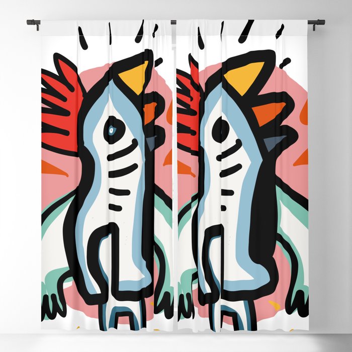 Happy Graffiti  Art Bird of Love  Blackout Curtain