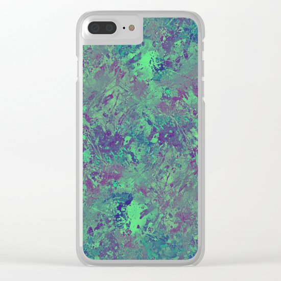 Cool And Calm - Abstract blue and purple painting, icy, chilled out, calming, relaxing artwork Clear iPhone Case