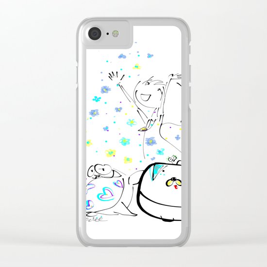 raining flowers Clear iPhone Case