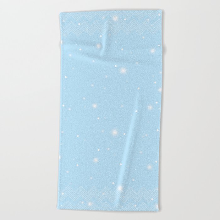 Cozy Snowy - (Light Blue) Beach Towel