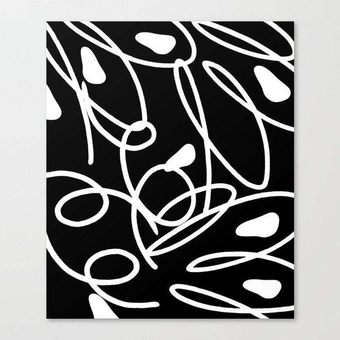 Modern black and white print Canvas Print