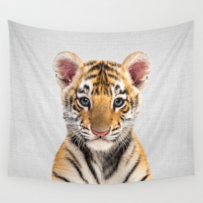 Baby Tiger 2 - Colorful Wall Tapestry