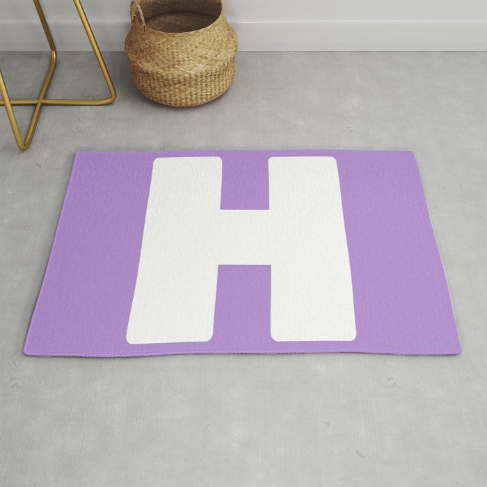 H (White & Lavender Letter) Rug