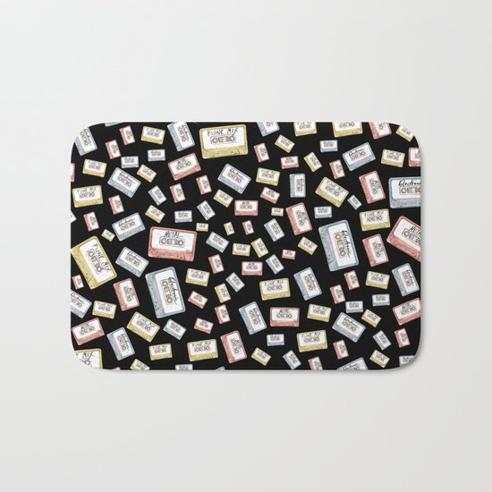 Primary Mixtapes on Black Bath Mat