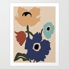 poppy flower market  Art Print