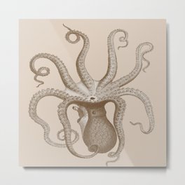 Vintage Octopus Metal Print