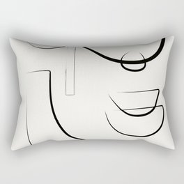 Painterly Line art abstract in pink Rectangular Pillow