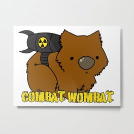Combat Wombat Metal Print | Possum, Graphicdesign, Wombat, Marsupial, Happy, Kangaroo, Combat, Sydney, Aborigine, Cute 