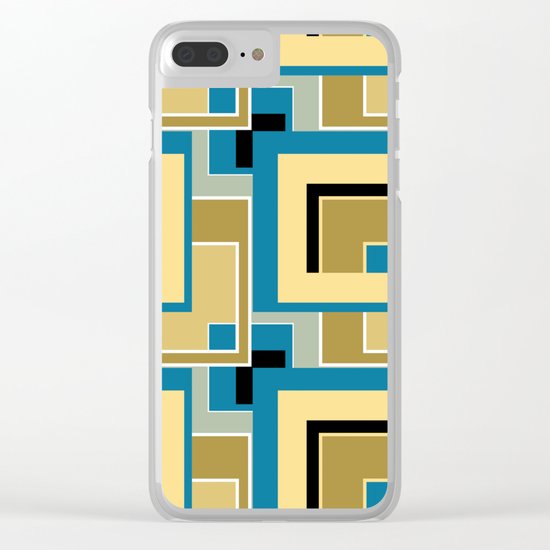 Olive and blue color in abstract painting . Clear iPhone Case