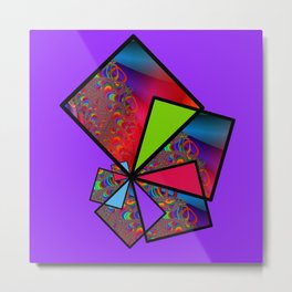 good feelings -06- Metal Print | Modern, Issabild, Violet, Abstract, Suares, Geometric, Red, Graphicdesign, Digital, Colorful 