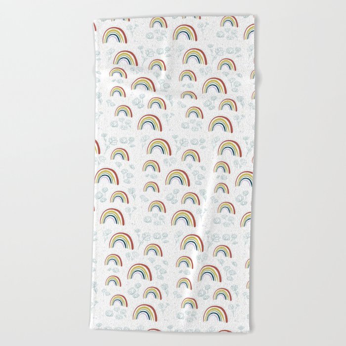 Rainbow illustration pattern Beach Towel