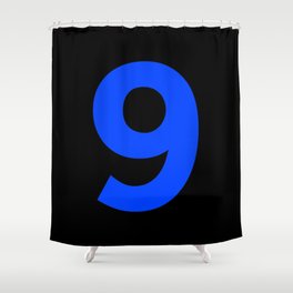 Number 9 (Blue & Black) Shower Curtain