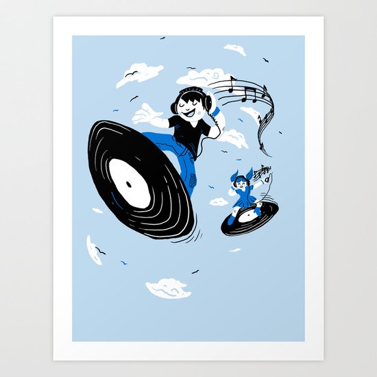 Surfing the Beats Art Print
