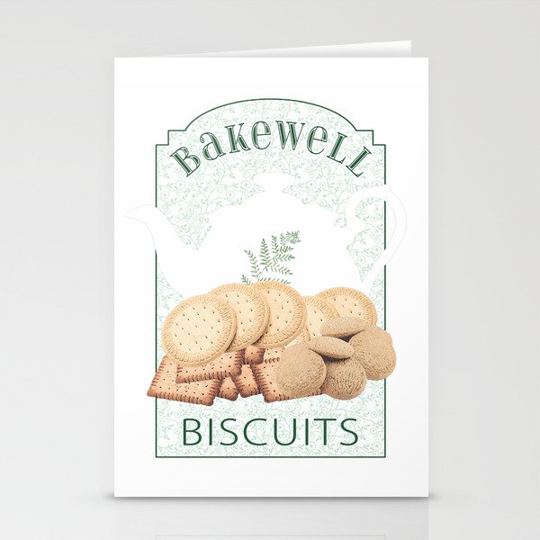 Bakewell Biscuits Poster in Greens Stationery Cards