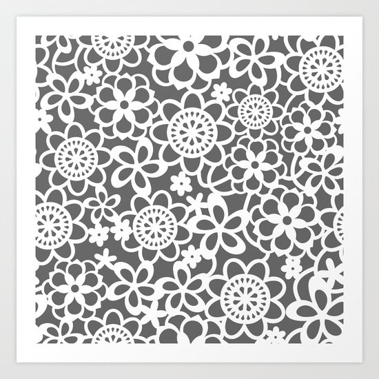 Filigree Floral Lace Art Print