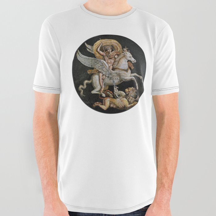 Bellerophon riding Pegasus and slaying the Chimera. All Over Graphic Tee