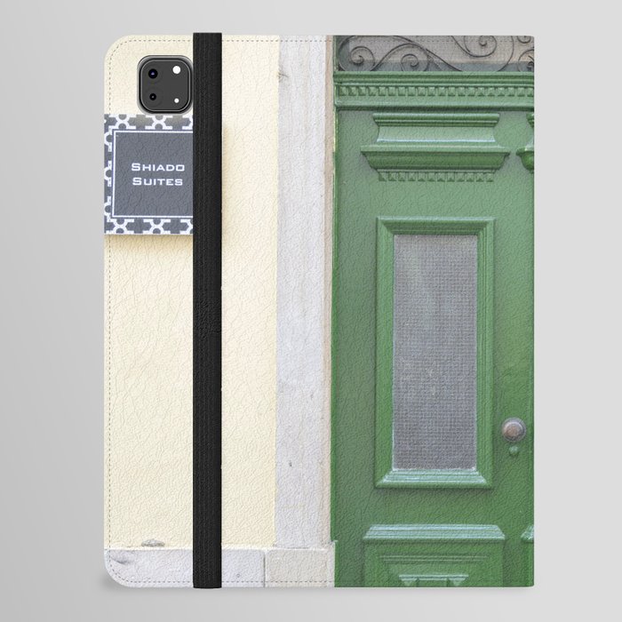 The green door nr. 9 art print - vintage doors in Alfama, Lisbon, Portugal - travel photography iPad Folio Case