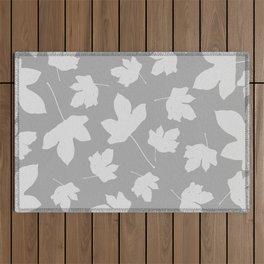 Grey leaves decor. Outdoor Rug