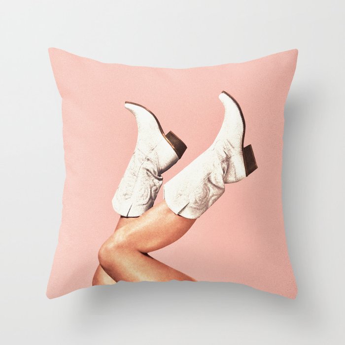 These Boots - Peach / Pink Throw Pillow