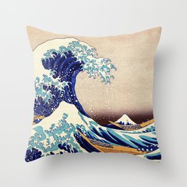 The Great Wave Off Kanagawa Throw Pillow