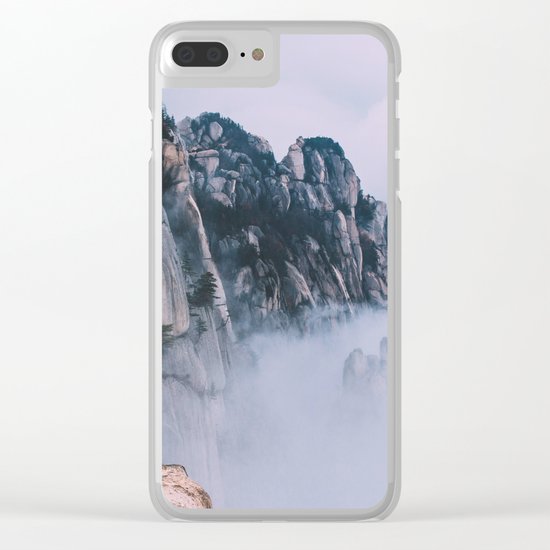 Mountains #fog #society6 Clear iPhone Case