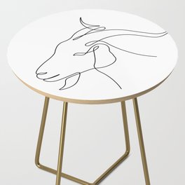 Goat Head Continuous Line Art Drawing  Side Table