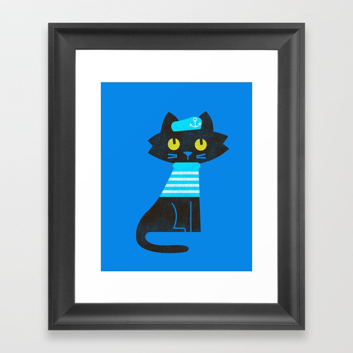 Fitz - Sailor cat Framed Art Print