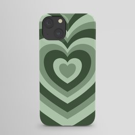 Hypnotic Green Hearts iPhone Case