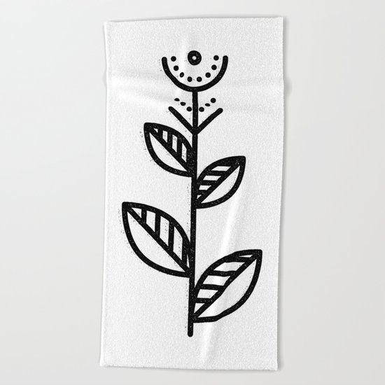 MINIMAL FLOWER Beach Towel