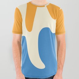 Viscous - Blue Orange Colourful Abstract Art Pattern Design All Over Graphic Tee