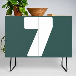 7 (White & Dark Green Number) Credenza