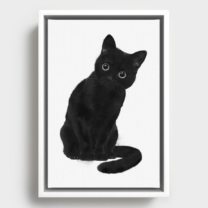 Spooky Cute Cat Framed Canvas
