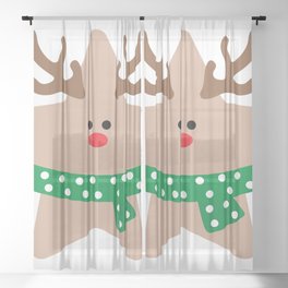 Reindeer star Sheer Curtain