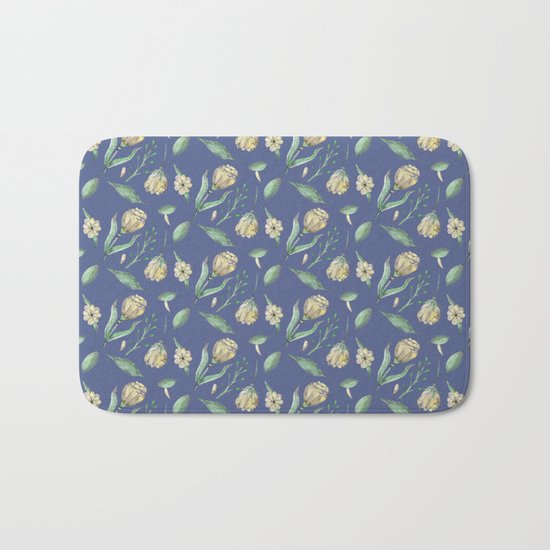 FLOWERS WATERCOLOR 3 Bath Mat