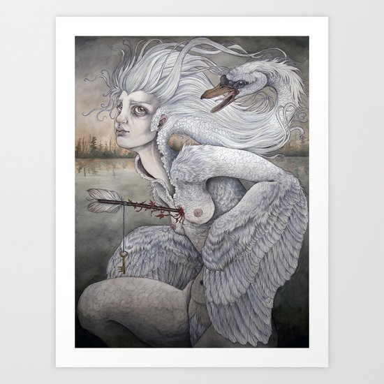 the swan maiden Art Print
