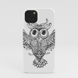 Owl Trace B&W iPhone Case