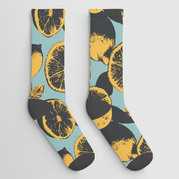 Pop Art Citrus Pattern Socks