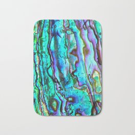 Glowing Aqua Abalone Shell Mother of Pearl Badematte