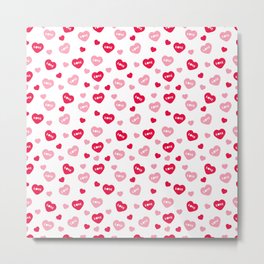 Sweet love pattern. Red whis pink colors Metal Print