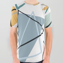 Aesthetic flat abstract shape element All Over Graphic Tee
