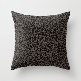 Leopard dot_ash brown Throw Pillow